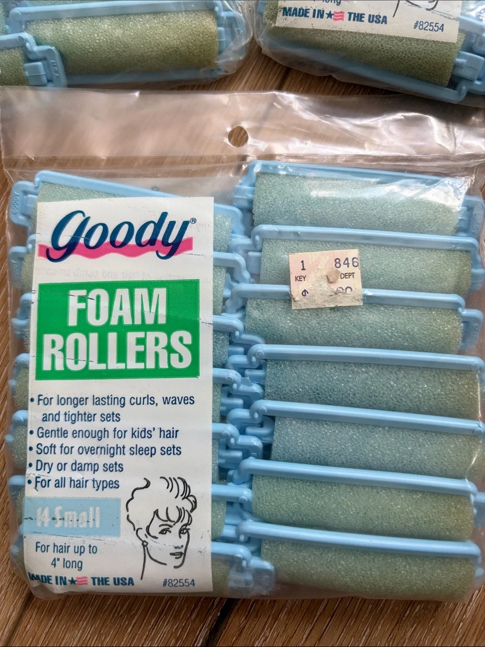 Vtg Goody Small Foam Hair Rollers 14Pc DISCOLORED Model 82554 Made USA Lot Of 3